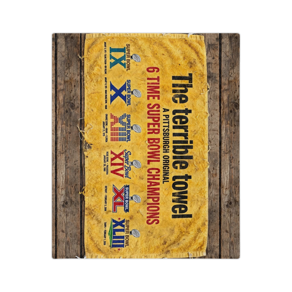 The Terrible Towel Velveteen Microfiber Blanket - 6-Time Super Bowl Champions Tribute