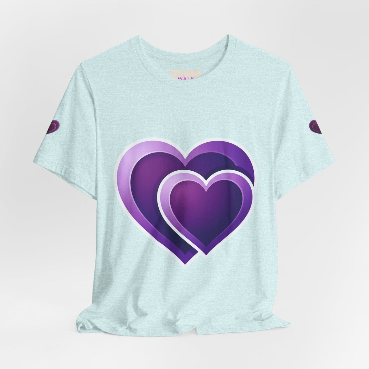 Purple Layered Hearts T-Shirt — Romantic Graphic Tee for Valentine’s Day & Everyday