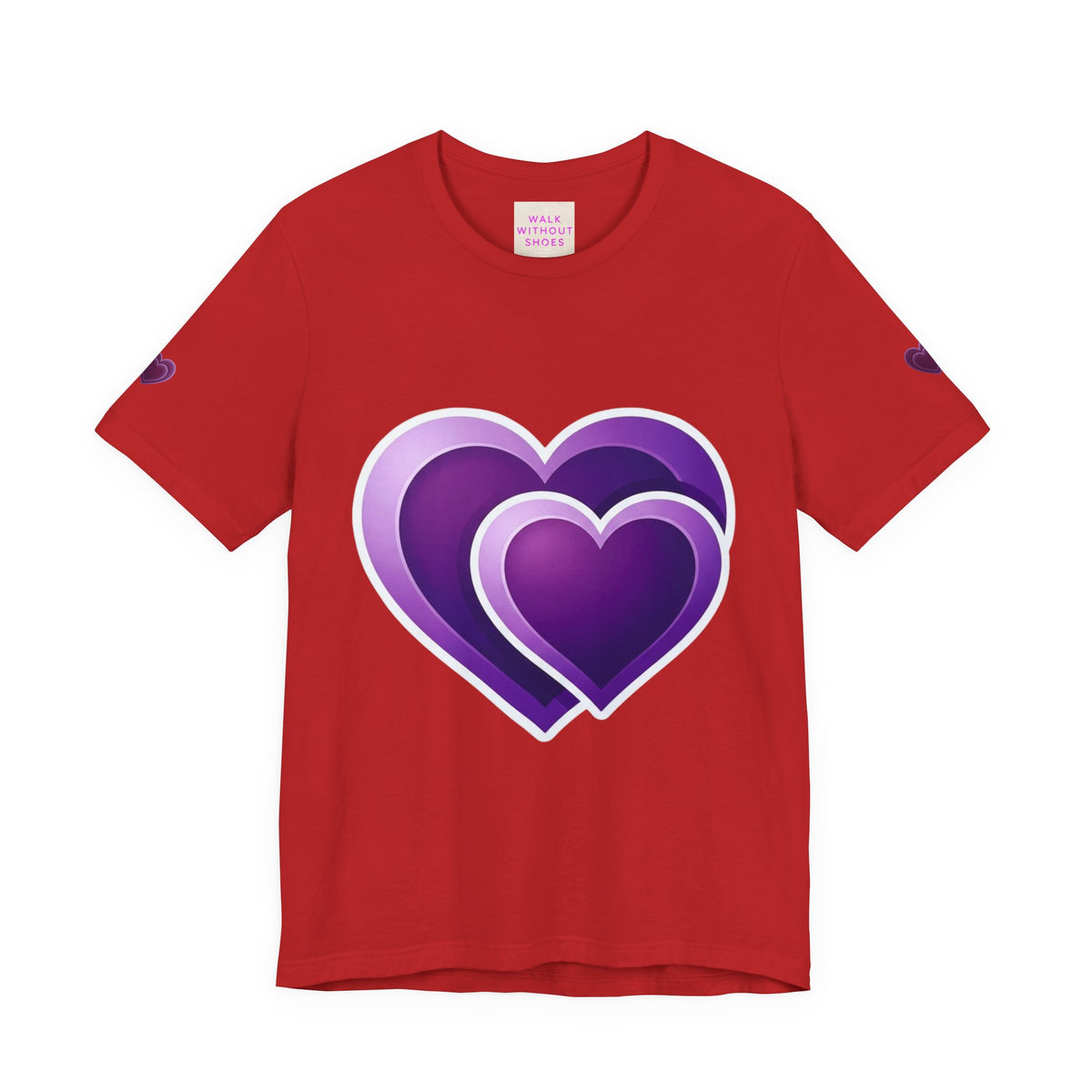 Purple Layered Hearts T-Shirt — Romantic Graphic Tee for Valentine’s Day & Everyday