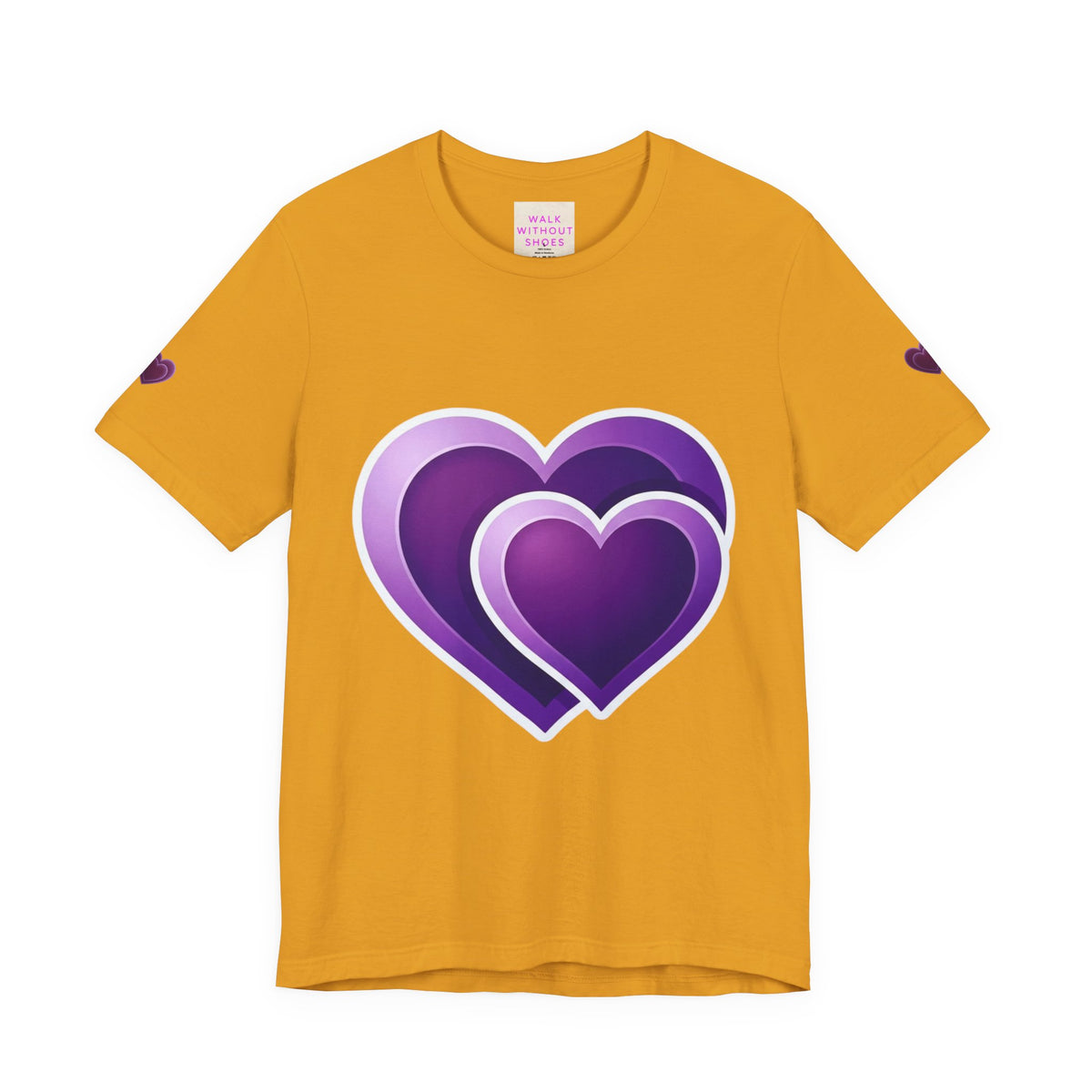 Purple Layered Hearts T-Shirt — Romantic Graphic Tee for Valentine’s Day & Everyday