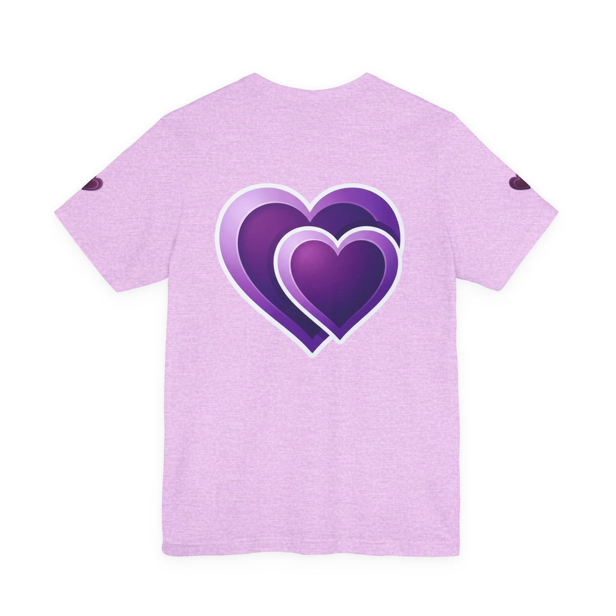 Purple Layered Hearts T-Shirt — Romantic Graphic Tee for Valentine’s Day & Everyday