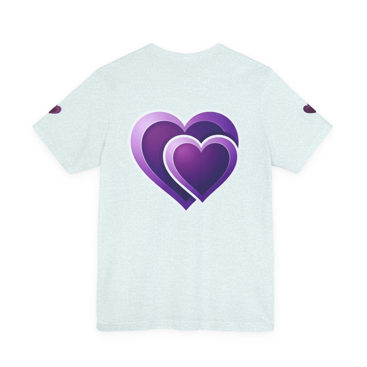 Purple Layered Hearts T-Shirt — Romantic Graphic Tee for Valentine’s Day & Everyday