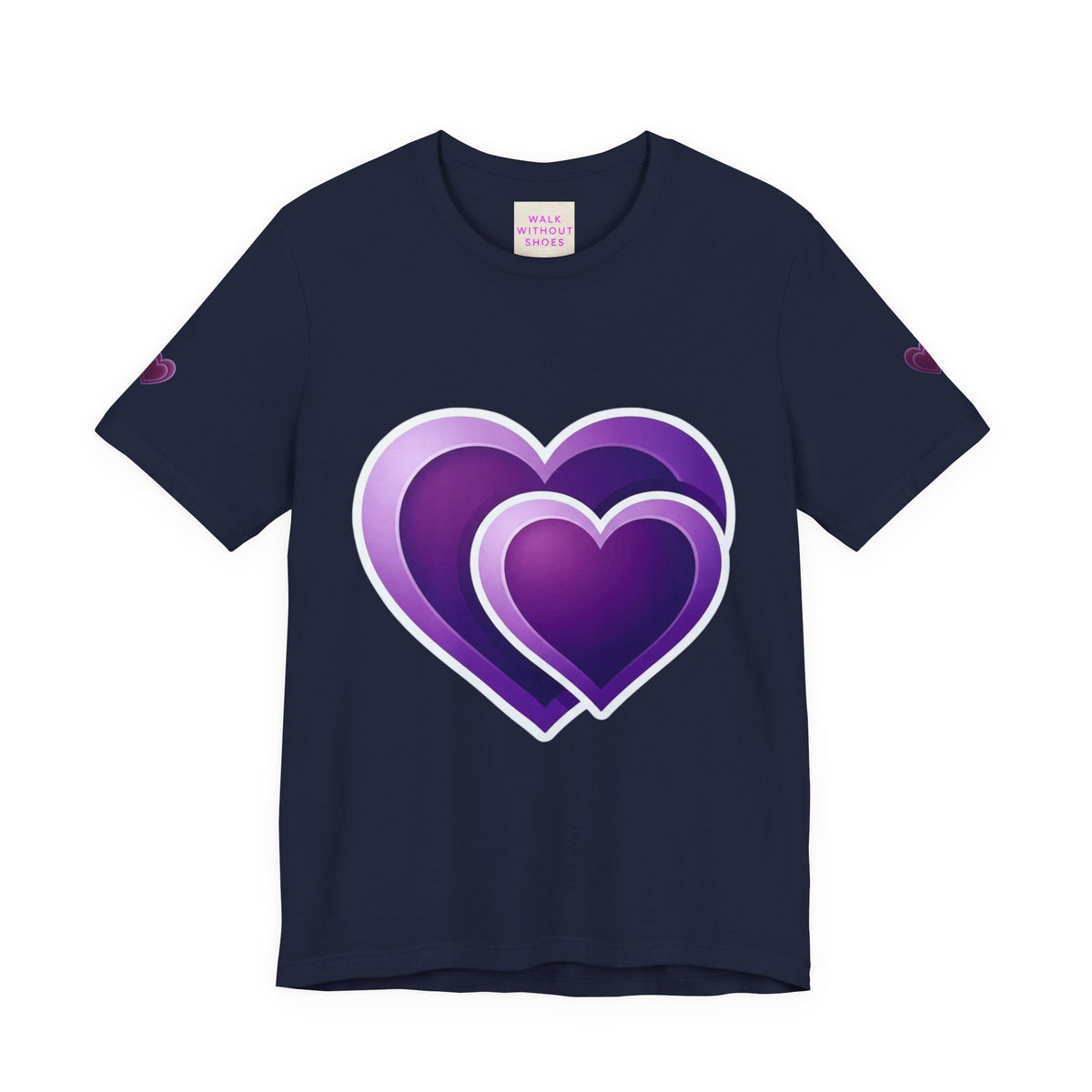 Purple Layered Hearts T-Shirt — Romantic Graphic Tee for Valentine’s Day & Everyday