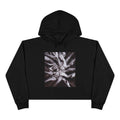 Cropped Hoodie — Monochrome Hands Circle Graphic