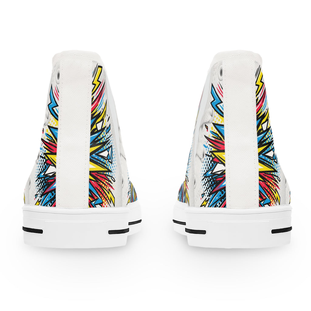 Women's High Top Sneakers — Colorful Pop Art Eye Graphic Sneakers