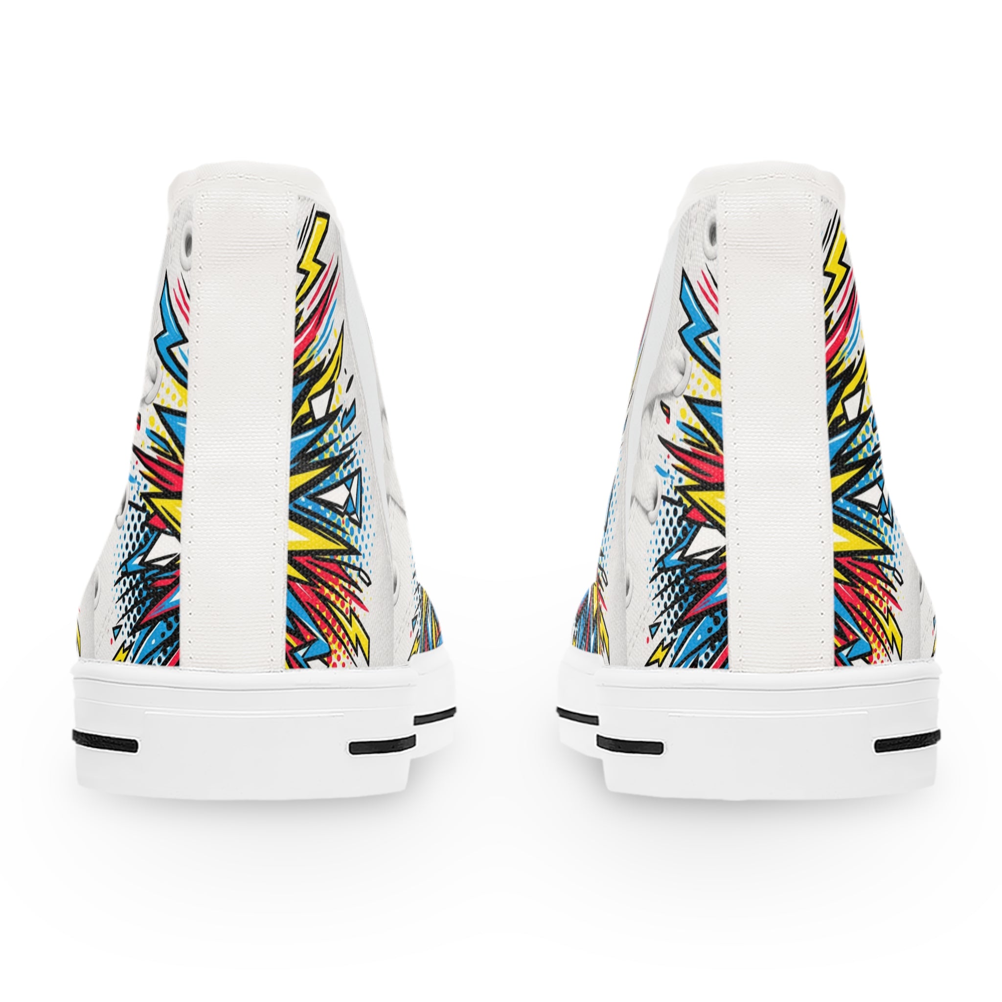 Women's High Top Sneakers — Colorful Pop Art Eye Graphic Sneakers