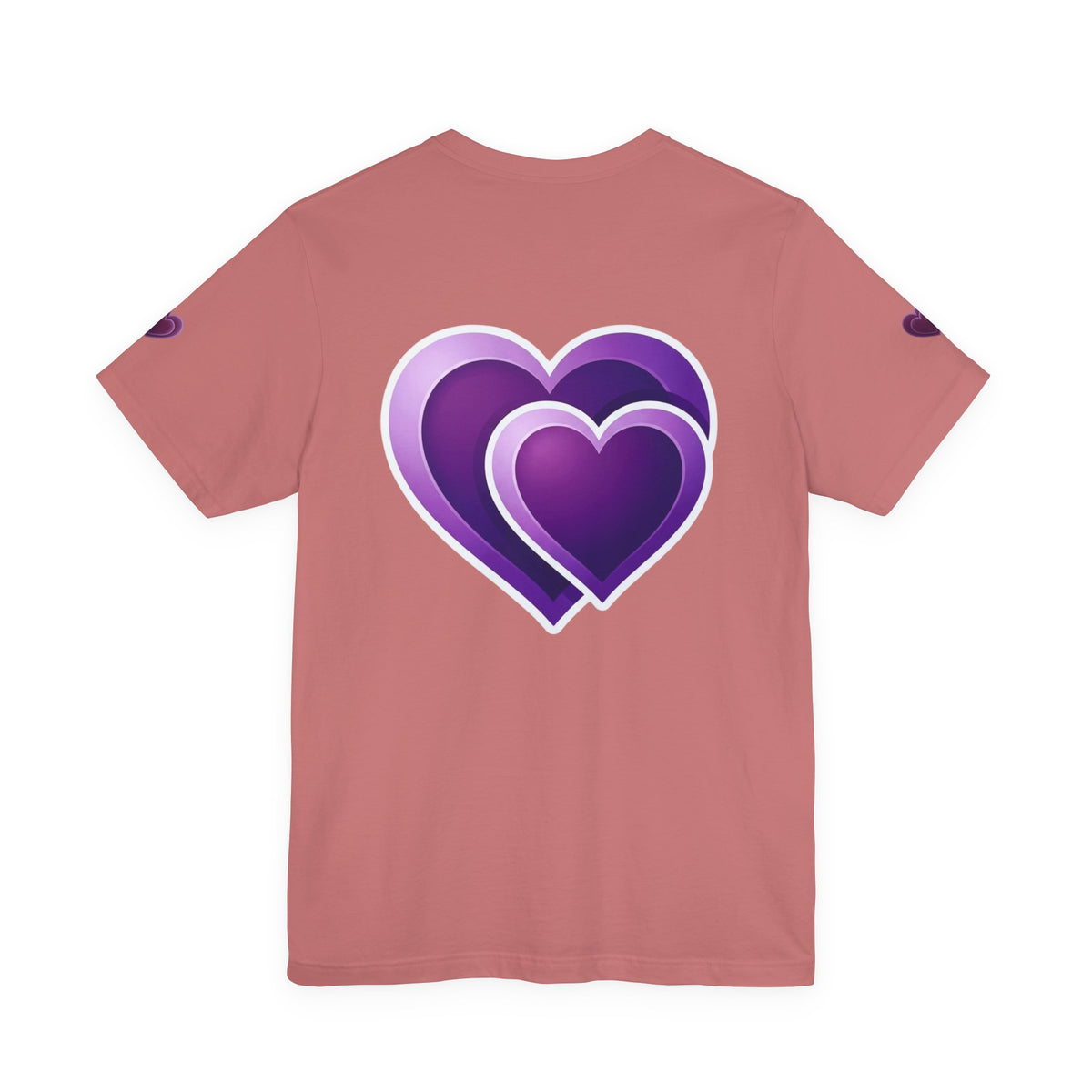 Purple Layered Hearts T-Shirt — Romantic Graphic Tee for Valentine’s Day & Everyday