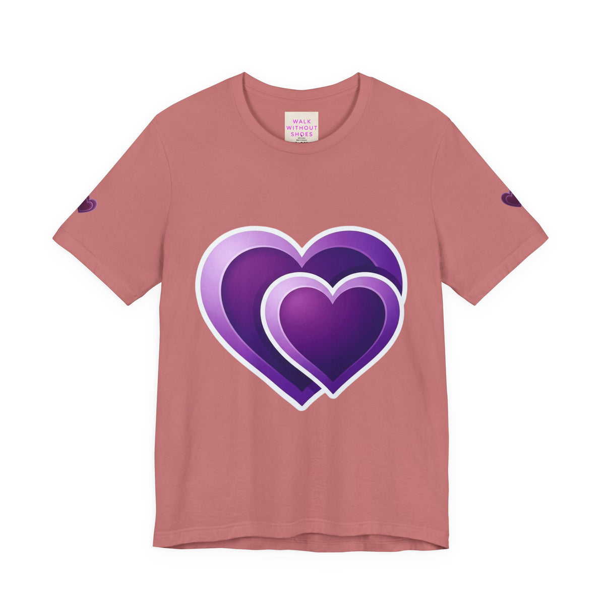 Purple Layered Hearts T-Shirt — Romantic Graphic Tee for Valentine’s Day & Everyday