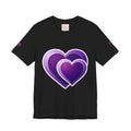Purple Layered Hearts T-Shirt — Romantic Graphic Tee for Valentine’s Day & Everyday