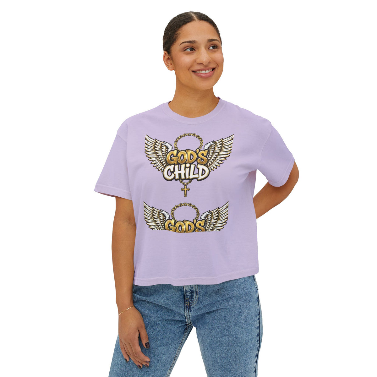 God's Child Boxy Tee — Earth & Unity Graphic Women's Shirt