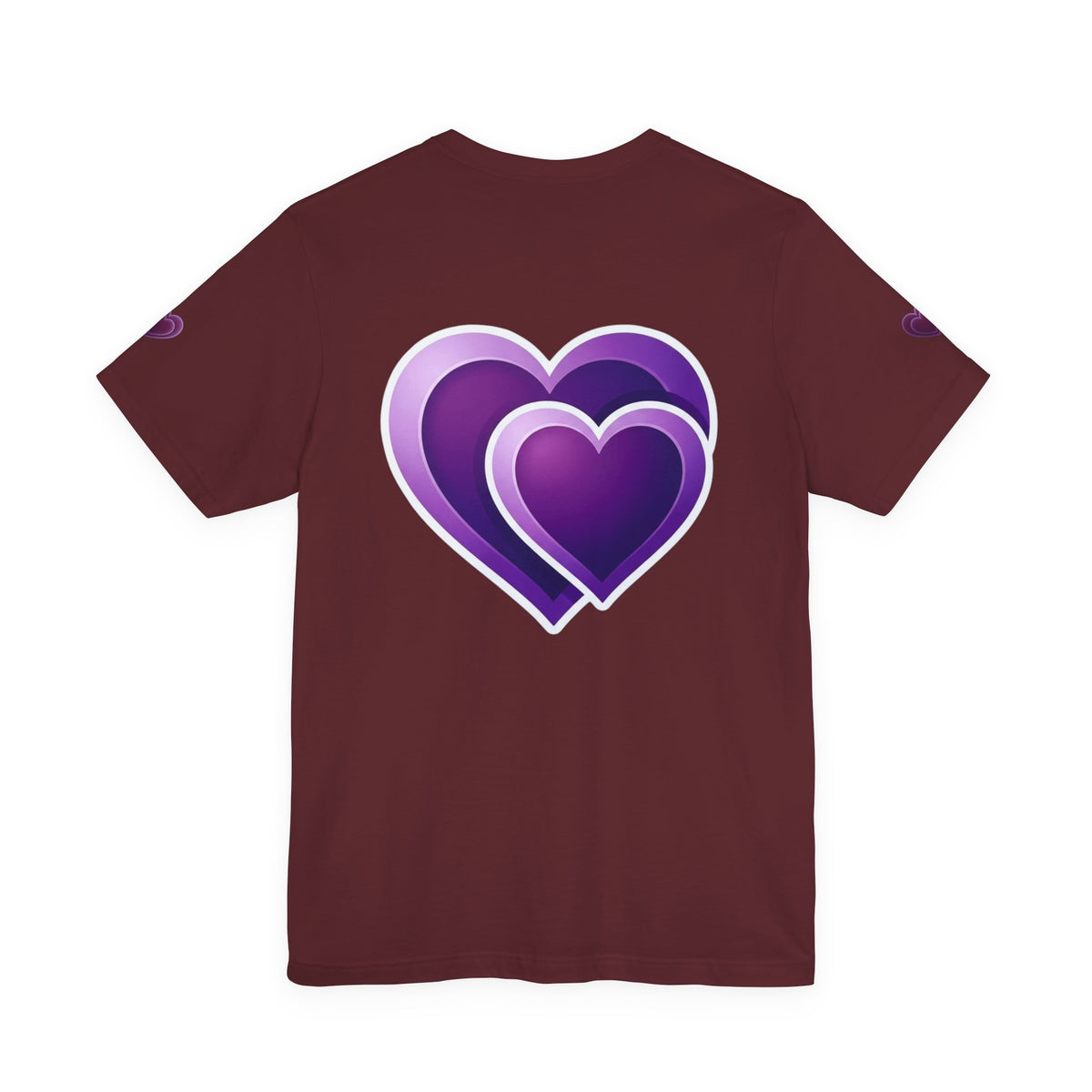 Purple Layered Hearts T-Shirt — Romantic Graphic Tee for Valentine’s Day & Everyday