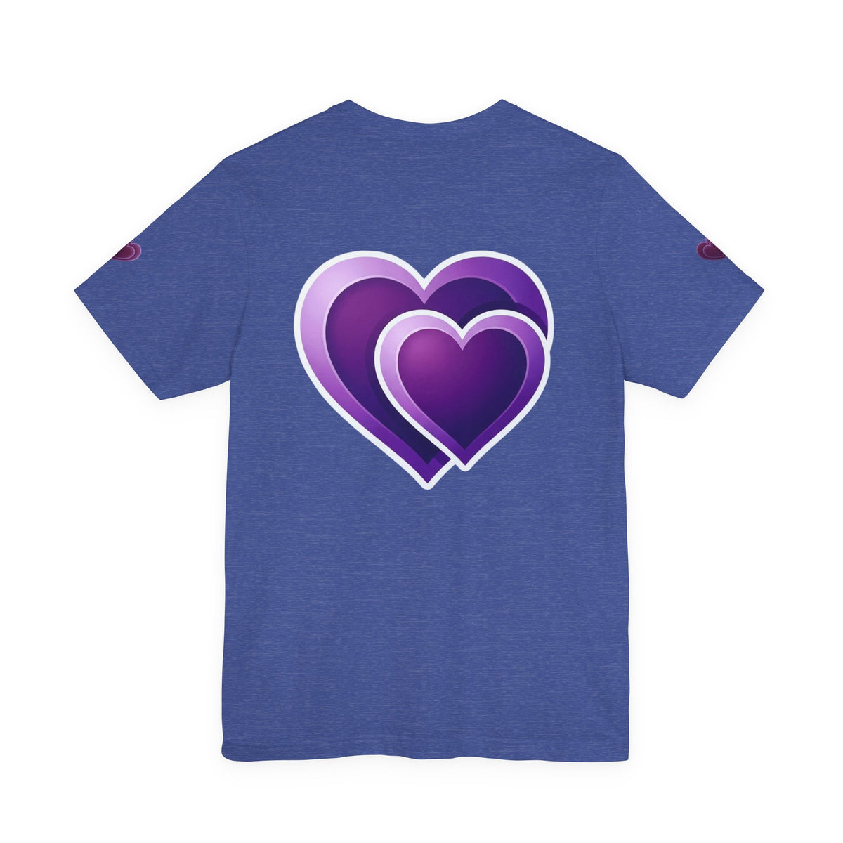 Purple Layered Hearts T-Shirt — Romantic Graphic Tee for Valentine’s Day & Everyday