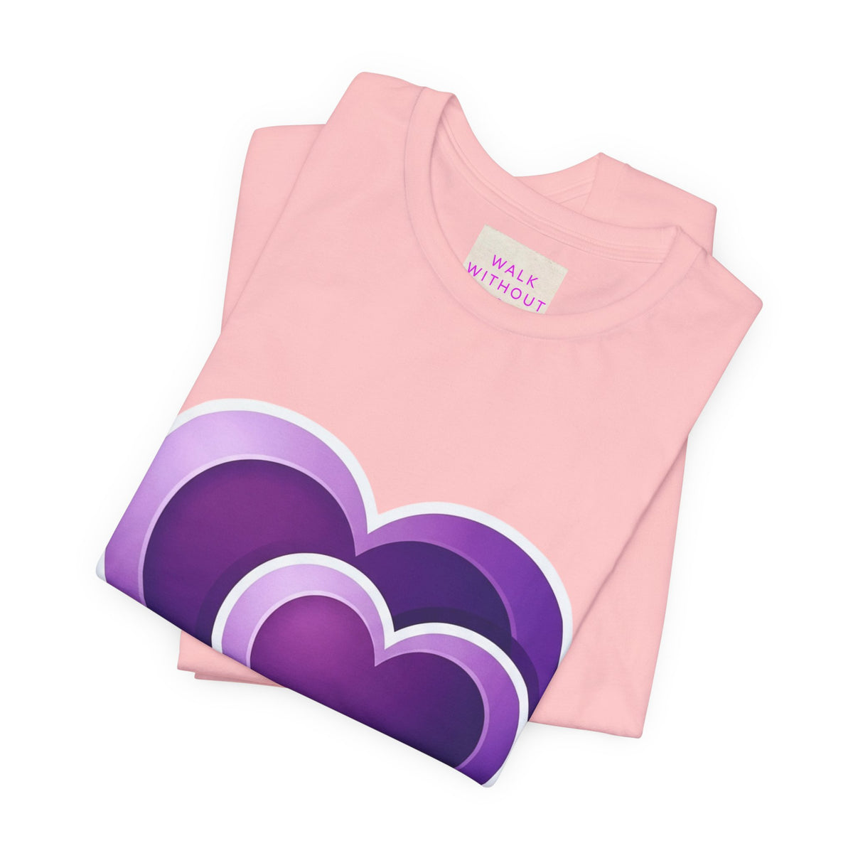 Purple Layered Hearts T-Shirt — Romantic Graphic Tee for Valentine’s Day & Everyday