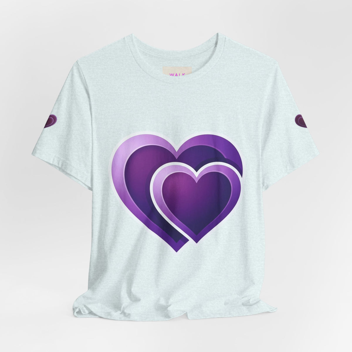 Purple Layered Hearts T-Shirt — Romantic Graphic Tee for Valentine’s Day & Everyday
