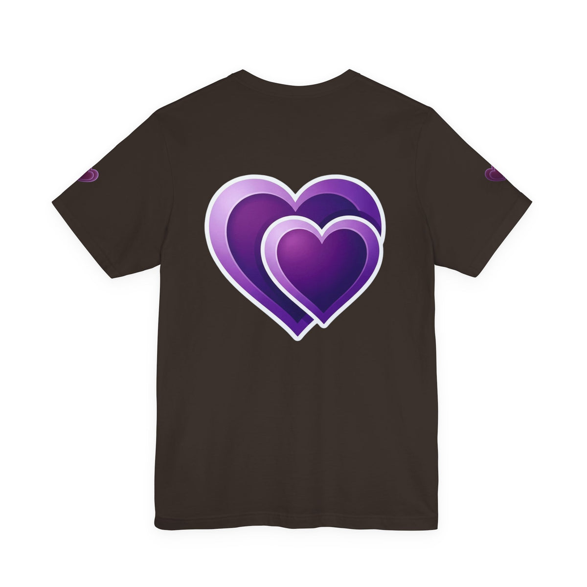 Purple Layered Hearts T-Shirt — Romantic Graphic Tee for Valentine’s Day & Everyday