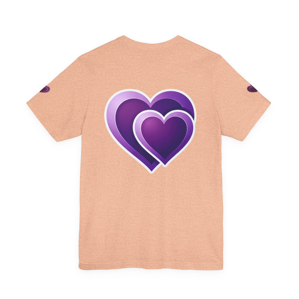 Purple Layered Hearts T-Shirt — Romantic Graphic Tee for Valentine’s Day & Everyday