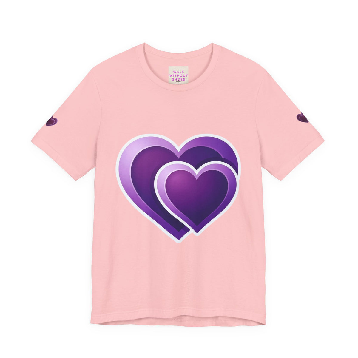 Purple Layered Hearts T-Shirt — Romantic Graphic Tee for Valentine’s Day & Everyday