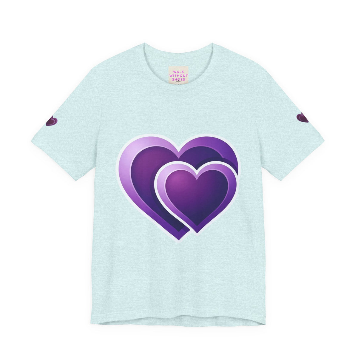 Purple Layered Hearts T-Shirt — Romantic Graphic Tee for Valentine’s Day & Everyday
