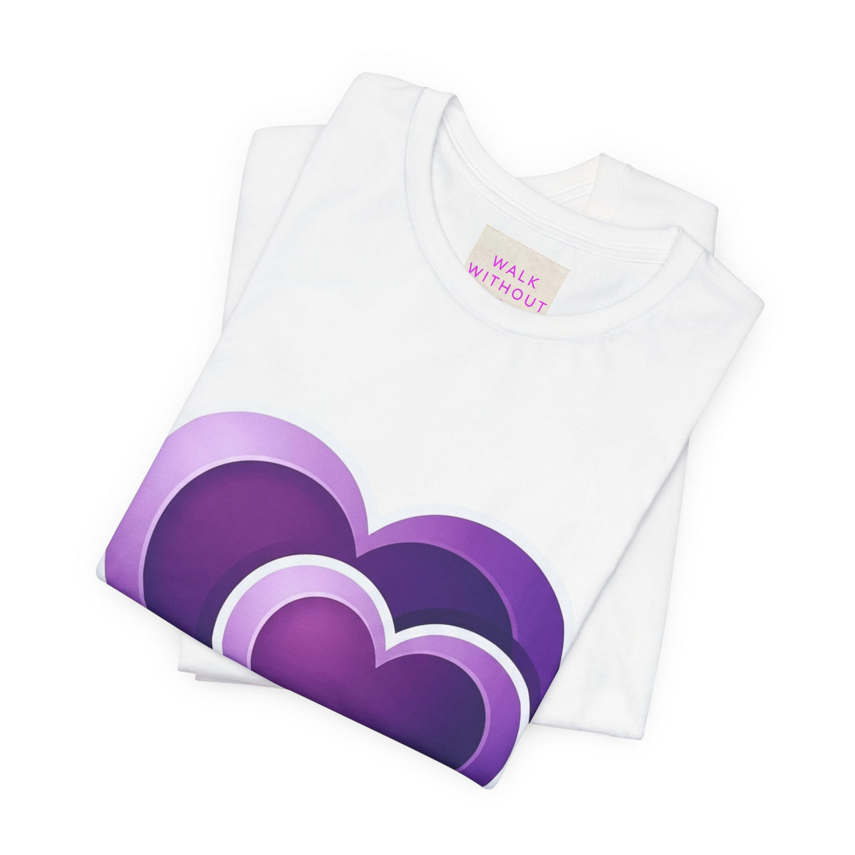Purple Layered Hearts T-Shirt — Romantic Graphic Tee for Valentine’s Day & Everyday