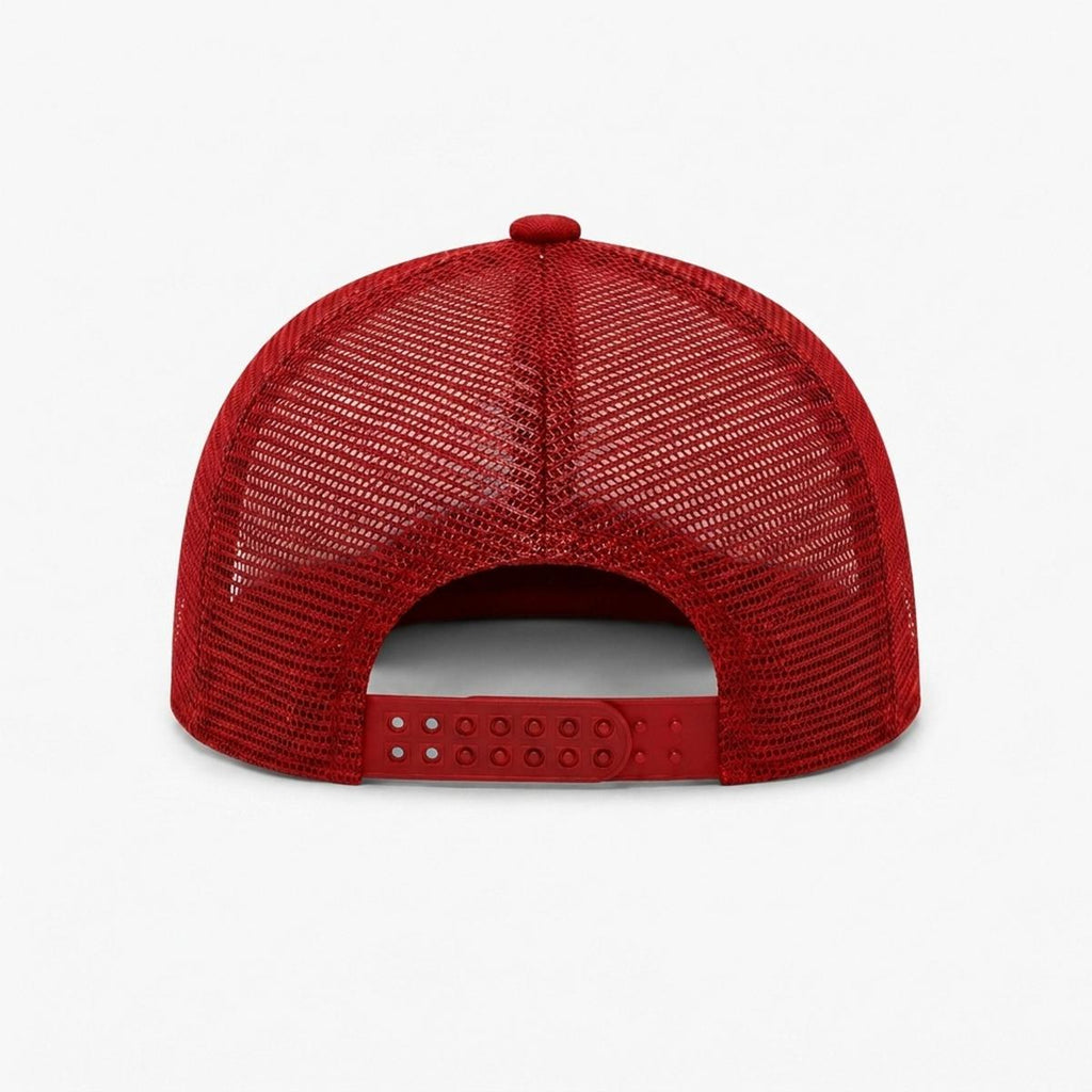 Embroidery Flat-Brim Mesh Cap