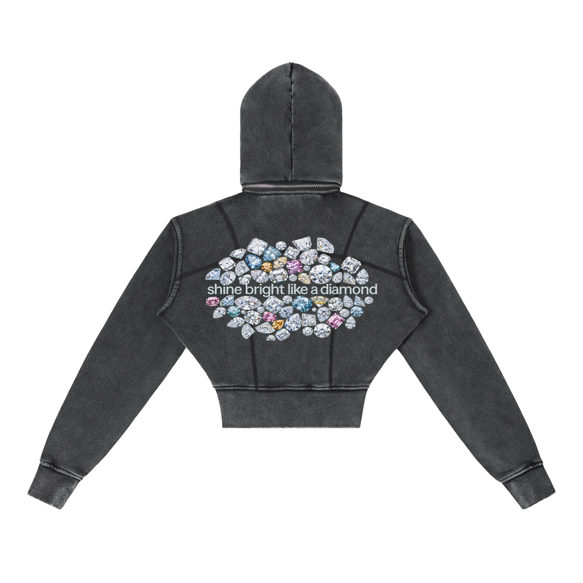 Vintage Washed Cropped Fleece Hoodie