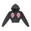 Vintage Washed Cropped Fleece Hoodie