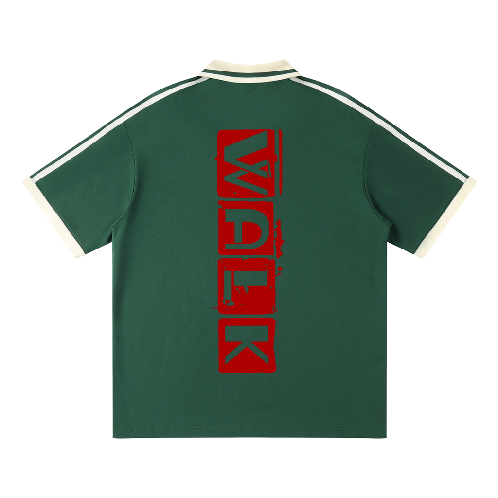 Unisex Contrast Piping Polo Shirt
