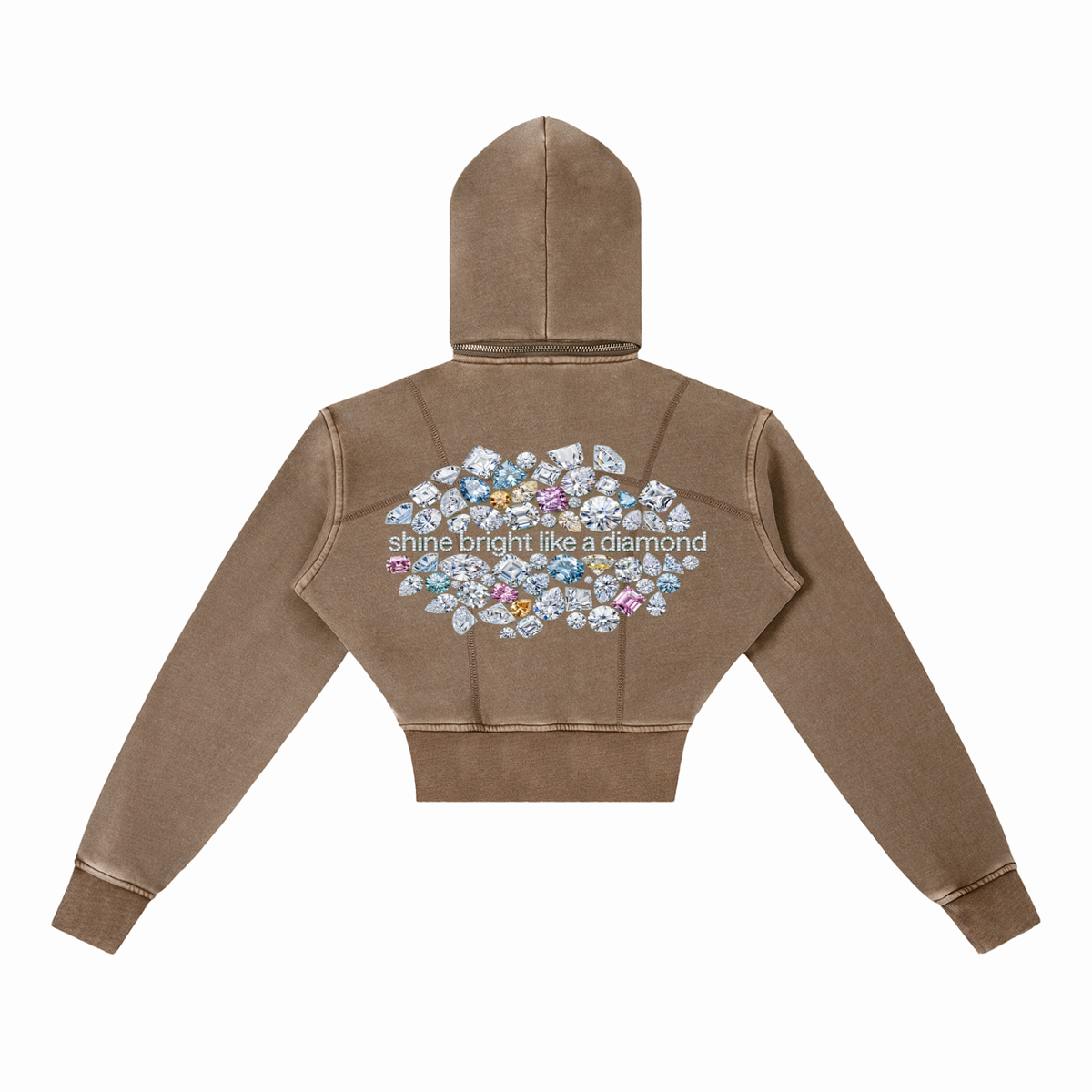 Vintage Washed Cropped Fleece Hoodie