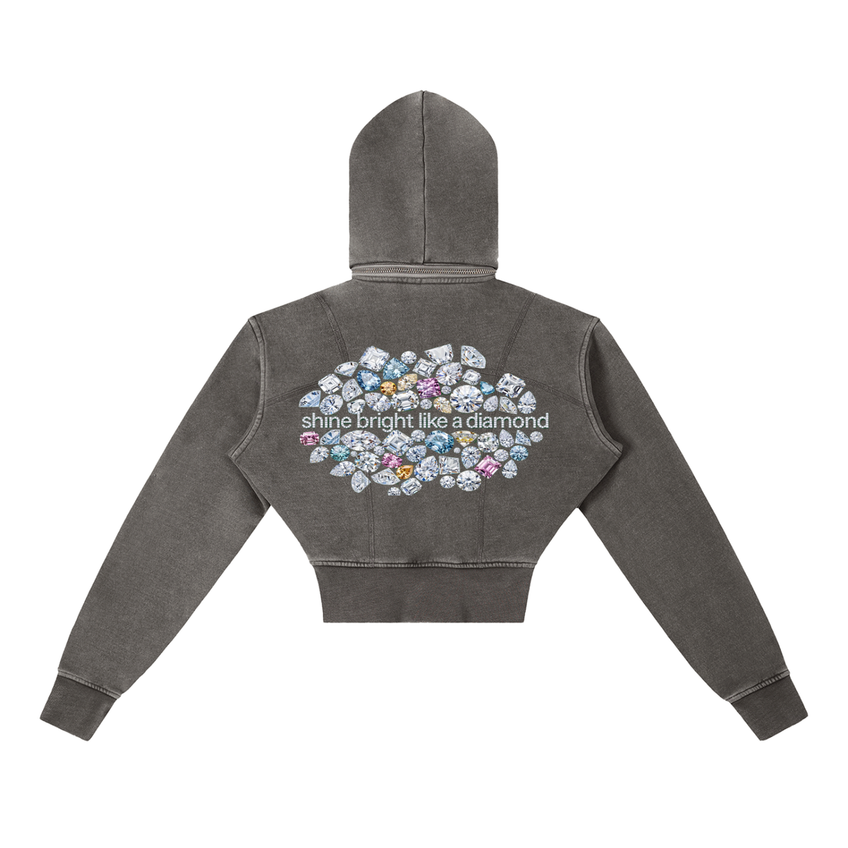 Vintage Washed Cropped Fleece Hoodie