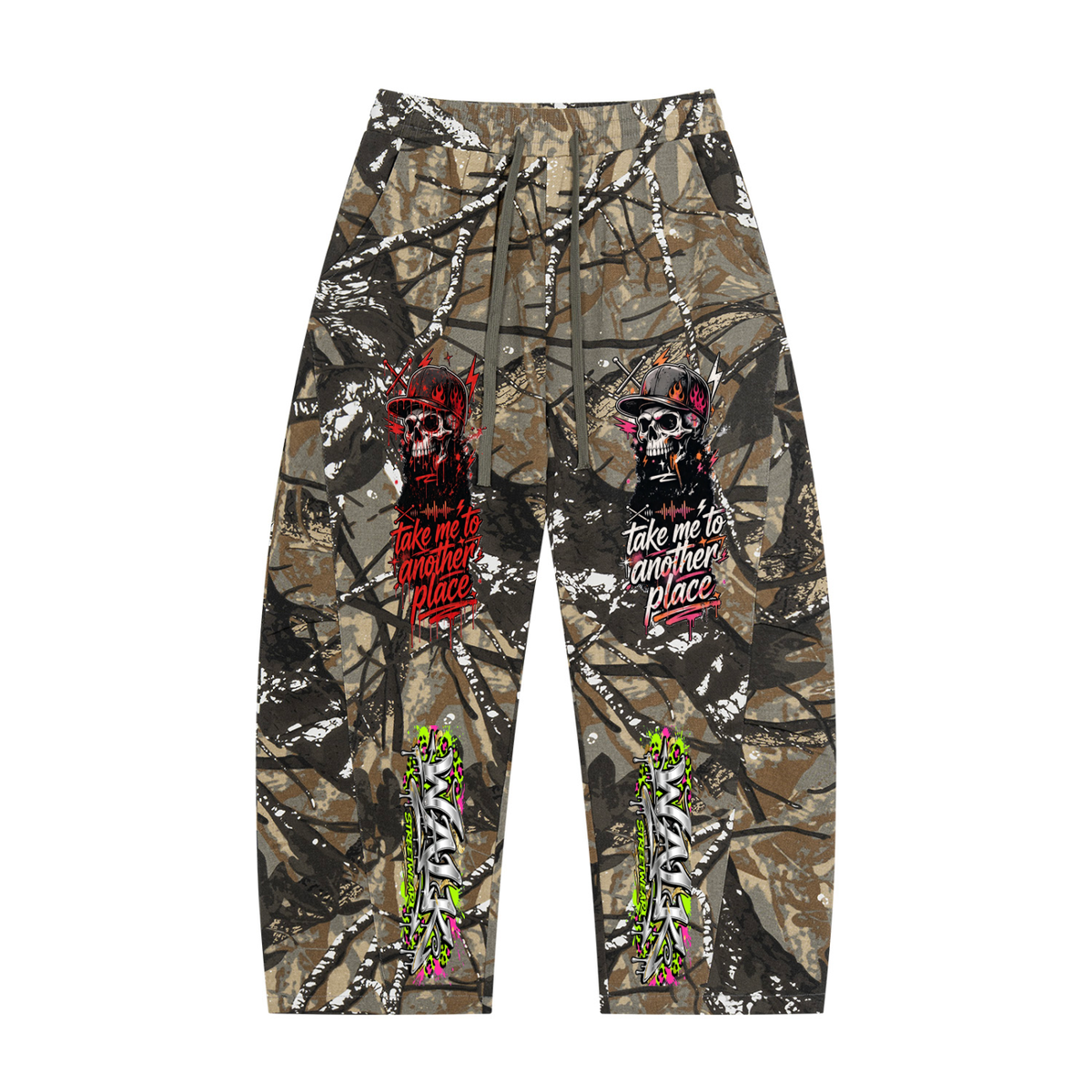 Unisex Tree Camo Barrel Leg Pants