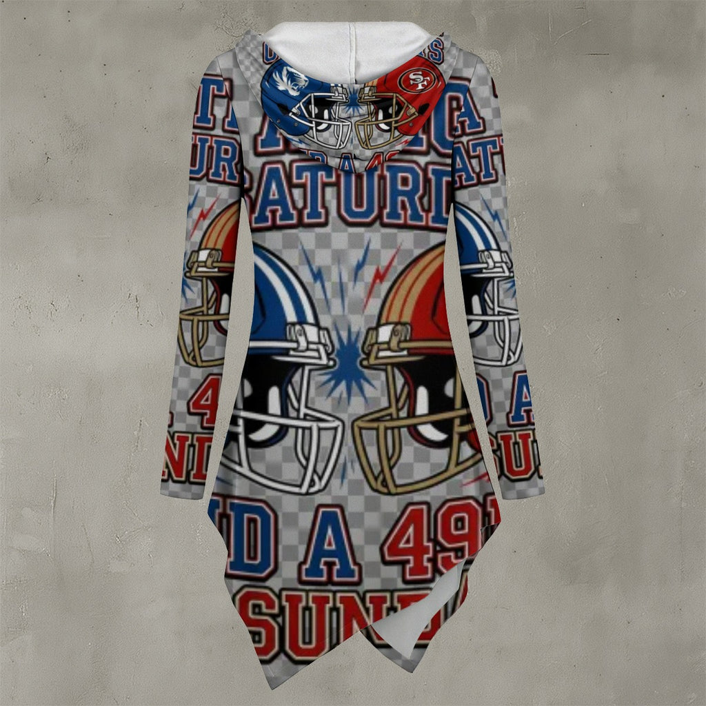 All-Over Print Women's Asymmetric Hem Hoodie